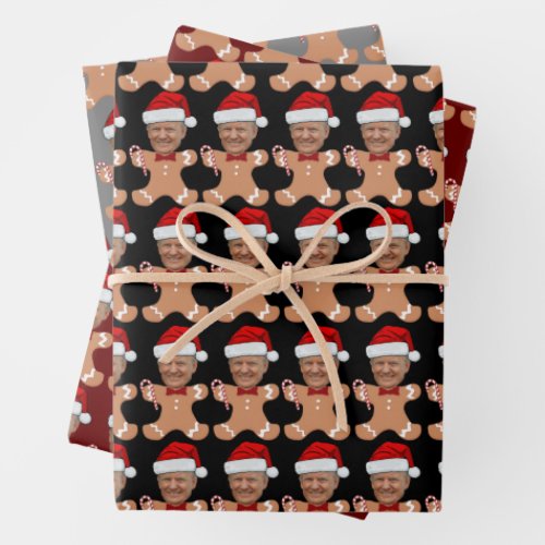 Funny Trump Face Custom Face Photo Gingerbread Wrapping Paper Sheets