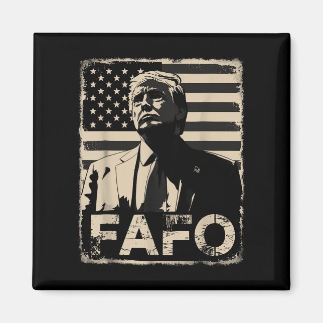 Funny Trump Fafo Retro American Flag  Magnet (Front)