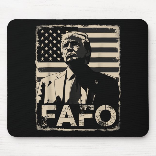 Funny Trump Fafo Retro American Flag  Mouse Pad (Front)