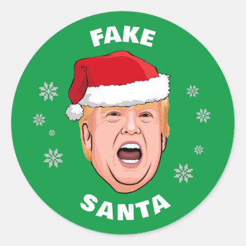 Funny Trump Fake Santa Classic Round Sticker