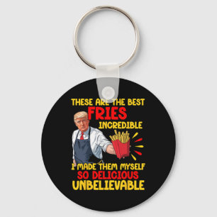 Funny Trump Fast Food Humor Fries Election 2024 Bu Keychain
