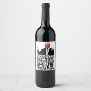 Funny Trump Father Birthday Card Wine Label