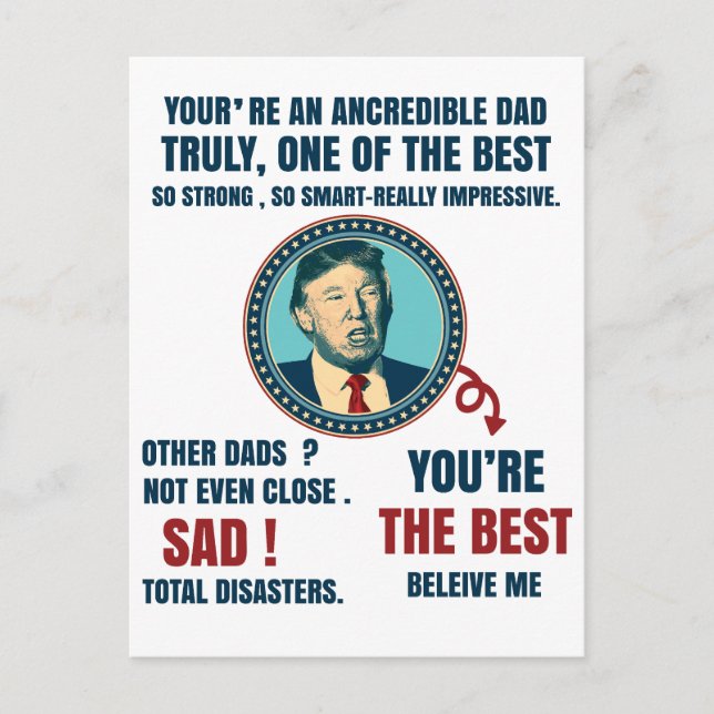 Funny trump father's day gift  postcard (Front)