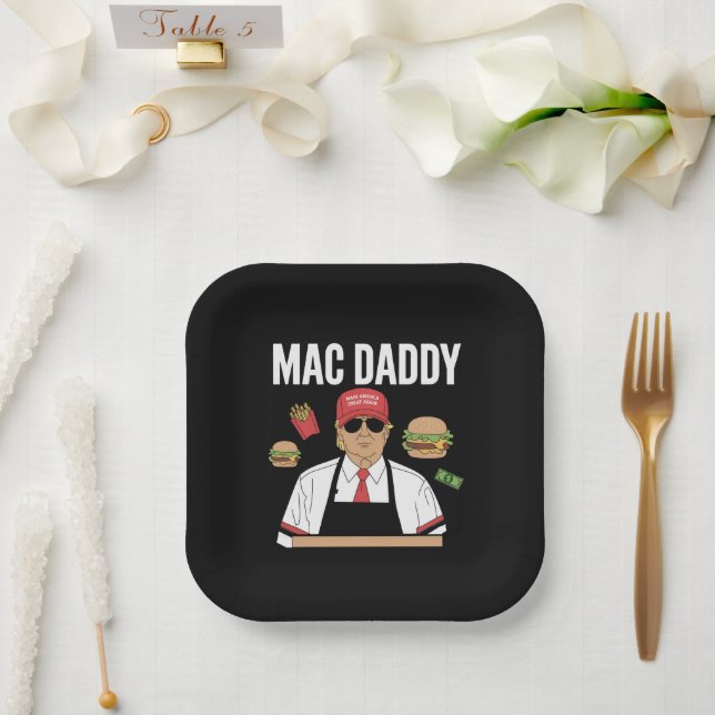 Funny Trump Fries Making Fries Mac Daddy Paper Plates (Wedding)