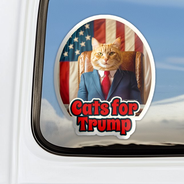 Funny Trump Gifts Cats for President Donald Trump  Sticker (Cats for Trump Funny Donald Trump 2024 bumper sticker car window decal)