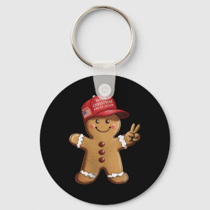 Funny Trump Gingerbread Man Make Christmas Great A Keychain