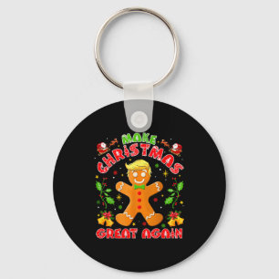 Funny Trump Gingerbread Man Make Christmas Great A Keychain