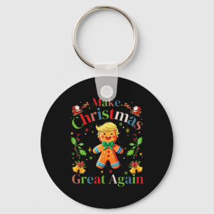 Funny Trump Gingerbread Man Make Christmas Great A Keychain