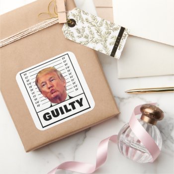 Funny Trump Guilty Square Sticker by DakotaPolitics at Zazzle