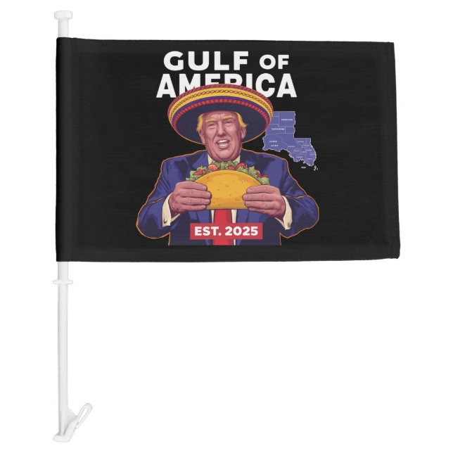 Funny Trump Gulf Of Us America 2025 Trump  Car Flag (Front)