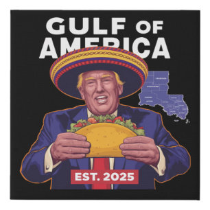 Funny Trump Gulf Of Us America 2025 Trump  Faux Canvas Print