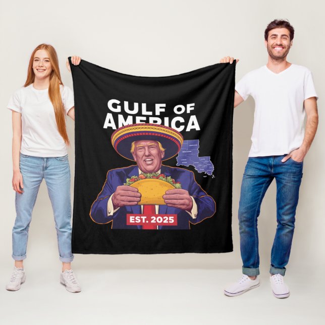 Funny Trump Gulf Of Us America 2025 Trump  Fleece Blanket (In Situ)