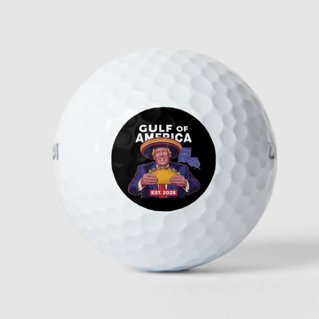 Funny Trump Gulf Of Us America 2025 Trump  Golf Balls (Front)
