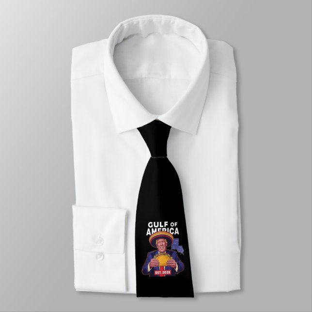 Funny Trump Gulf Of Us America 2025 Trump  Neck Tie (Tied)