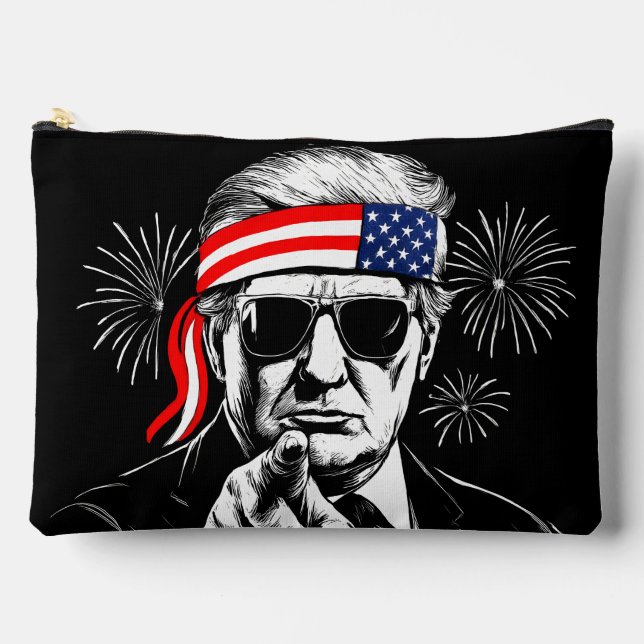 Funny Trump Gulf Of USA America 2025 4th Of July Accessory Pouch (Front)