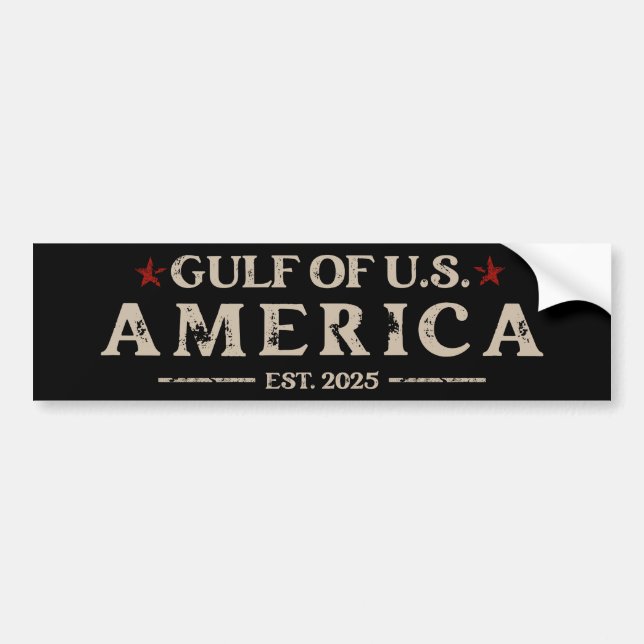 Funny Trump Gulf Of USA America 2025 4th Of July Bumper Sticker (Front)