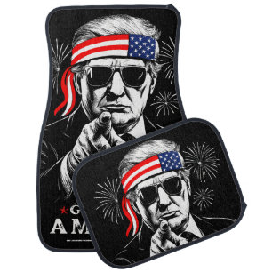 Funny Trump Gulf Of USA America 2025 4th Of July Car Floor Mat