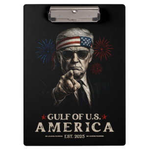 Funny Trump Gulf Of USA America 2025 4th Of July Clipboard