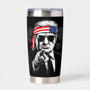 Funny Trump Gulf Of USA America 2025 4th Of July Insulated Tumbler