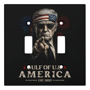 Funny Trump Gulf Of USA America 2025 4th Of July Light Switch Cover