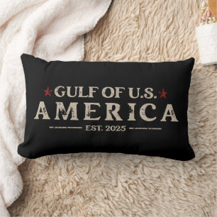 Funny Trump Gulf Of USA America 2025 4th Of July Lumbar Pillow
