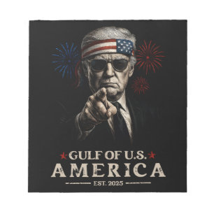 Funny Trump Gulf Of USA America 2025 4th Of July Notepad