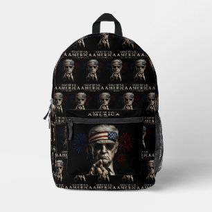 Funny Trump Gulf Of USA America 2025 4th Of July Printed Backpack