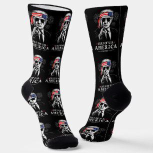 Funny Trump Gulf Of USA America 2025 4th Of July Socks