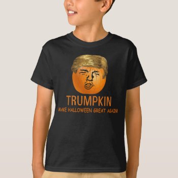 Funny Trump Halloween Trumpkin Pumpkin T-shirt by Home_Sweet_Holiday at Zazzle