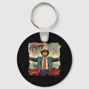Funny Trump Happy 4th Of July Independence Day Keychain