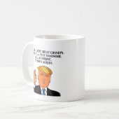 Funny Trump Happy Grandpa Day Birthday Coffee Mug (Front Left)
