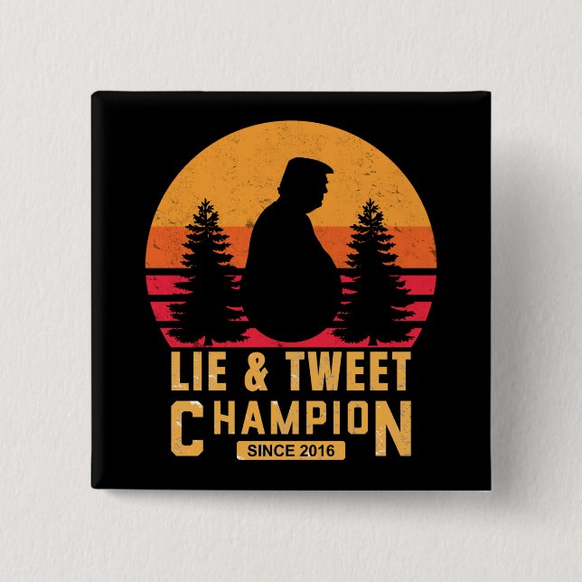 Funny Trump Hide and Seek Lie and Cheat Button (Front)