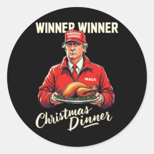 Funny Trump Humor Winner Winner Christmas Dinner M Classic Round Sticker