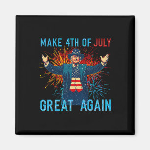 Funny Trump Make 4th Of July Great Again Firework  Magnet