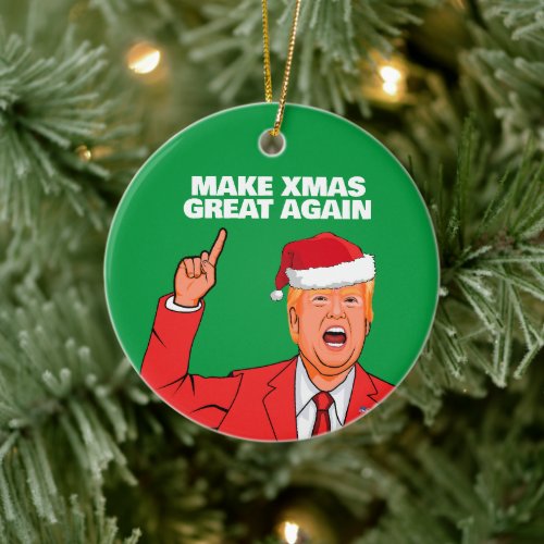 Funny Trump Make Christmas Great Again Ceramic Ornament