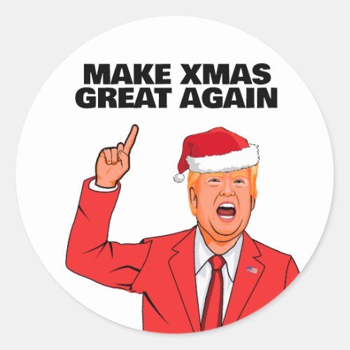 Funny Trump Make Christmas Great Again Classic Round Sticker