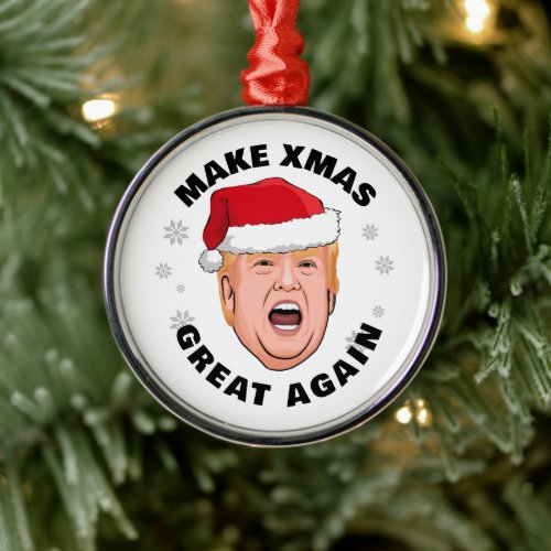 Funny Trump Make Christmas Great Again Metal Ornament