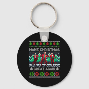 Funny Trump Make Christmas Great Again Ugly Keychain