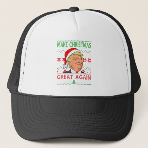 Funny Trump Make Christmas Great Again Ugly Sweate Trucker Hat