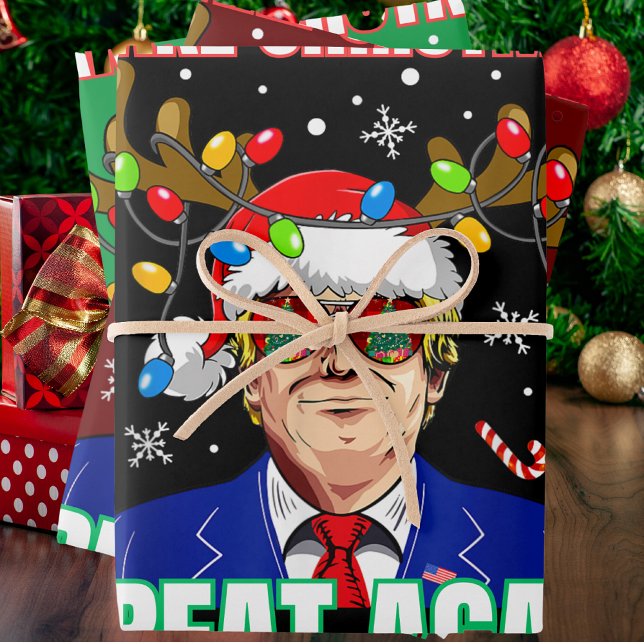 Funny Trump Make Christmas Great Again Wrapping Paper Sheets (Creator Uploaded)