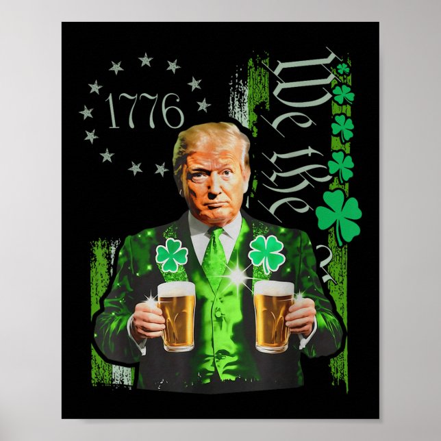 Funny Trump Make St Patricks Day Great Again Poster (Front)