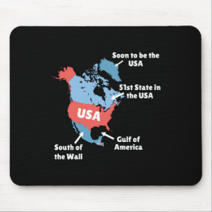 Funny Trump Map Of Usa - Canada, Greenland, Gulf O Mouse Pad