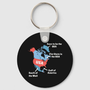 Funny Trump Map Of Usa - Canada Keychain