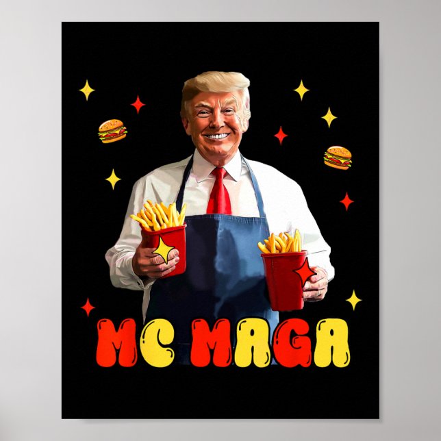 Funny Trump Mc Mega Fries Fast Food  Poster (Front)