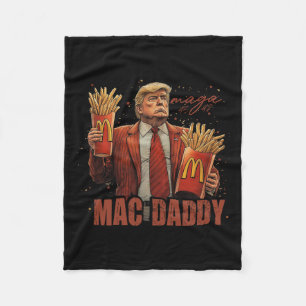 Funny Trump Mcdon 2024 Fast Food Mac Daddy Hamburg Fleece Blanket