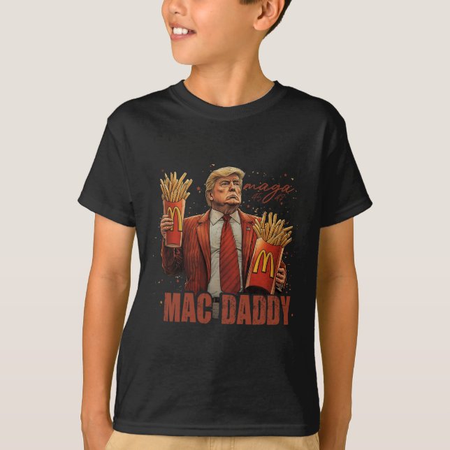 Funny Trump Mcdon 2024 Fast Food Mac Daddy Hamburg T-Shirt (Front)