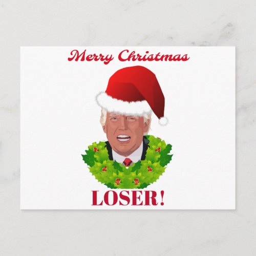 Funny Trump âMerry Christmas Loserâ Holiday Postcard