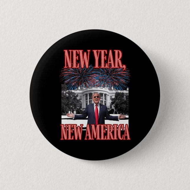 Funny Trump New Year  Button (Front)