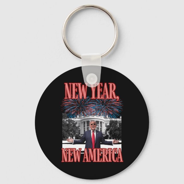 Funny Trump New Year  Keychain (Front)