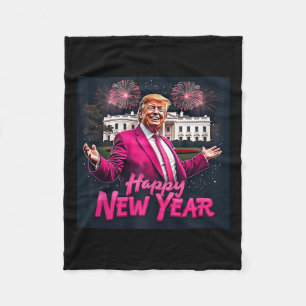 Funny Trump New Year Party 2025 Trump New Year New Fleece Blanket
